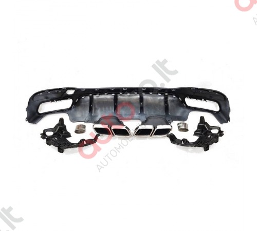 W166 X166 GLE GLS AMG 63 style galinis difuzorius su juodais antgaliais